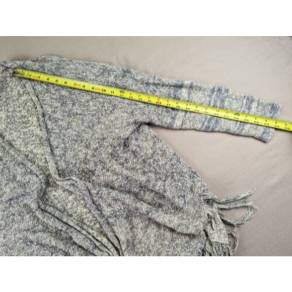 Nic & Zoe Women XL Designer Fringe Hi Lo Open Front  Knit Cardigan Sweater Beige - Picture 11 of 11